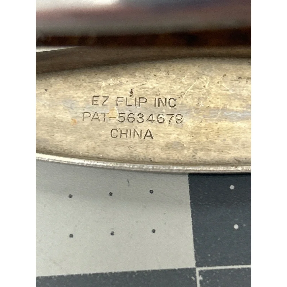 EZ Easy Flip Spatula 17in Silver Spring Loaded Mechanical Squeeze‎ Handle